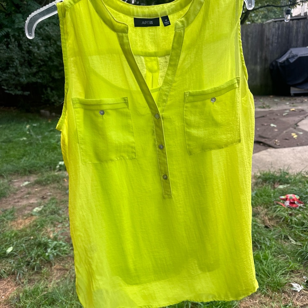 Women's Lime Green Sleeveless Top
